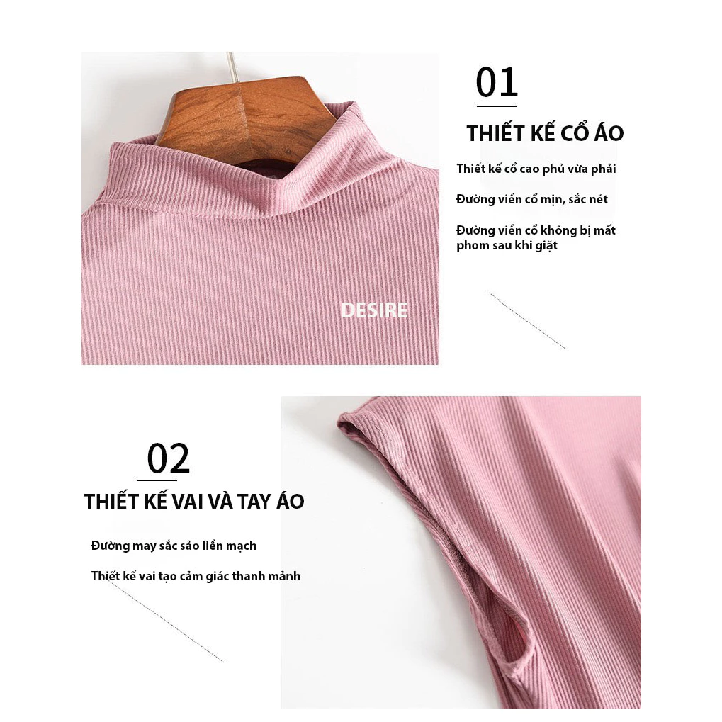 Desire Store, Áo thun cổ lọ ngắn tay thun Modal gân mềm DESIRE A112 image 8 of 14