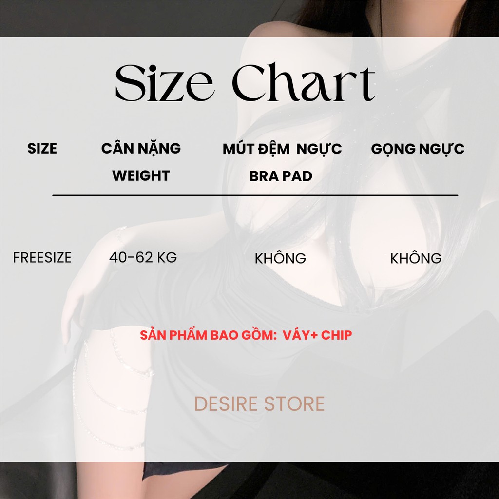 Desire Store, Váy ngủ cổ yếm phối lưới xẻ tà kèm chip phong cách sexy DESIRE VN-1291 image 7 of 8