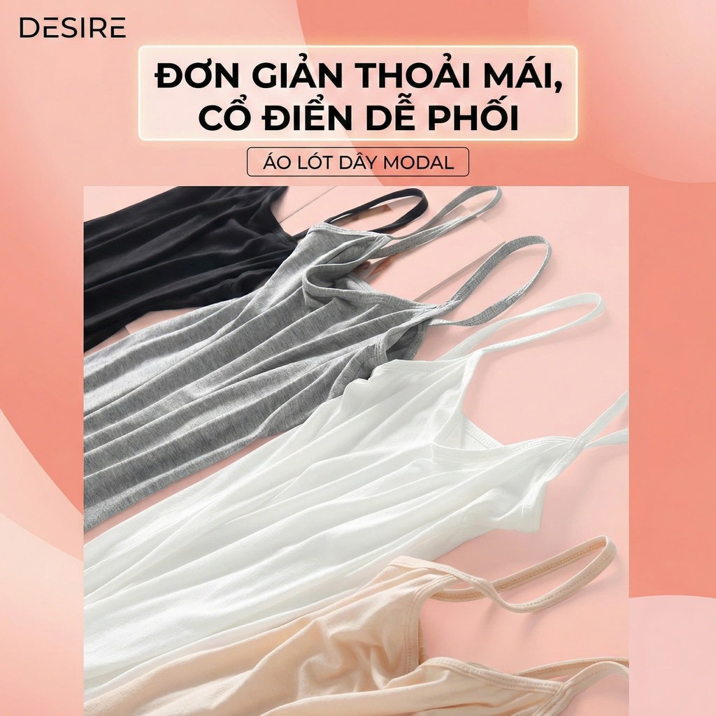 Desire Store, Áo lót hai dây thun Modal (Gỗ sồi) mềm mịn thấm mồ hôi ANN-0021 image 3 of 18