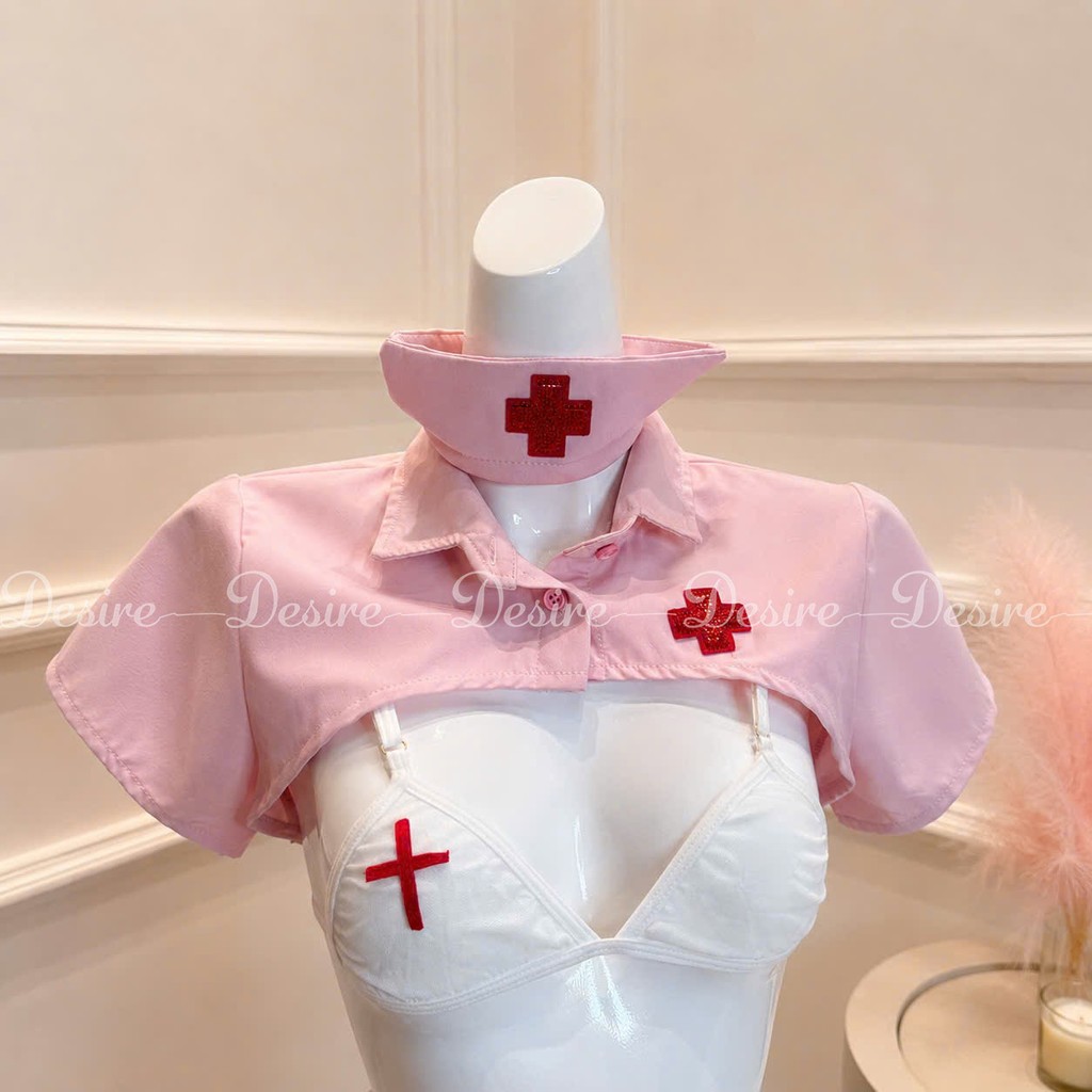 Desire Store, Bộ đồ ngủ Cosplay y tá đầy đủ phụ kiện sexy gợi cảm DESIRE VN-8537 image 8 of 12