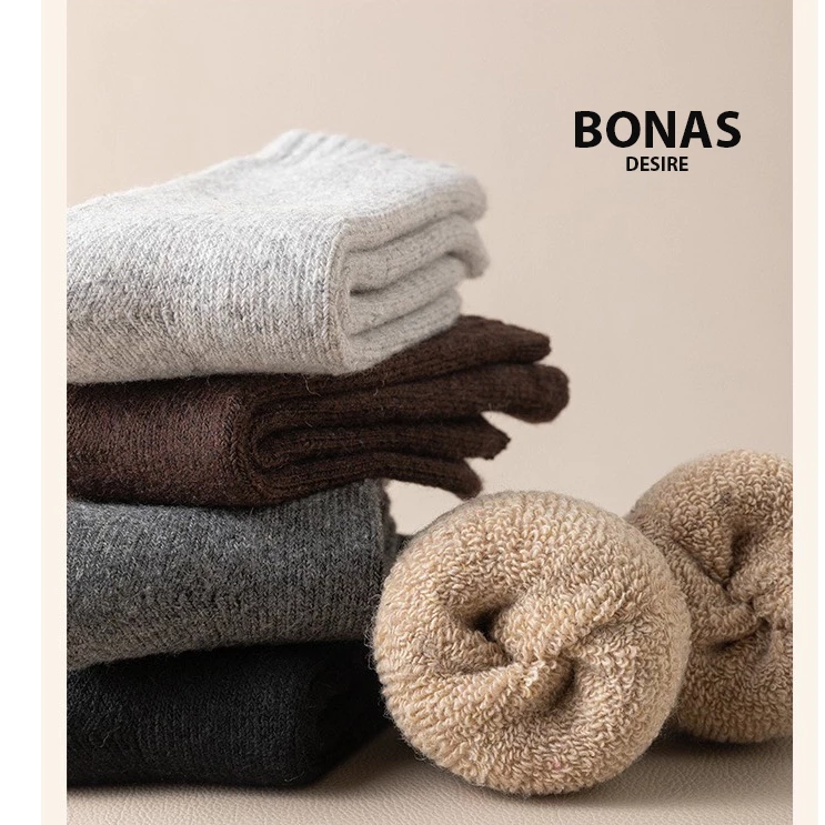 Desire Store, Tất len dày siêu ấm chính hãng BONAS Style Nhật Bản phong cách đơn giản sang trọng MW-1884-2 image 4 of 15