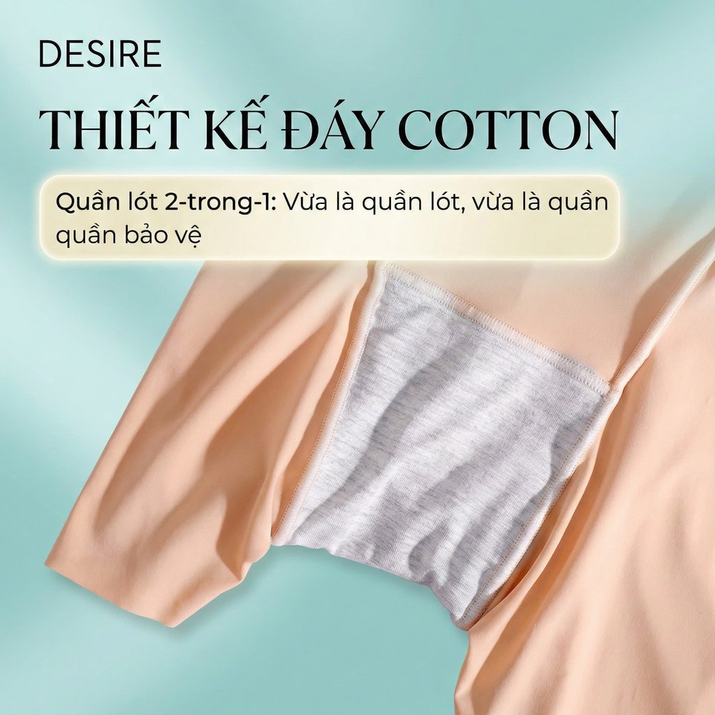 Desire Store, Quần Đùi Mặc Váy bảo hộ MYC HOME Chính hãng Vạt Chống lộ SU LỤA Không đường viền 40cm Cạp Cao Quần lót bảo hộ QL-023 image 8 of 18