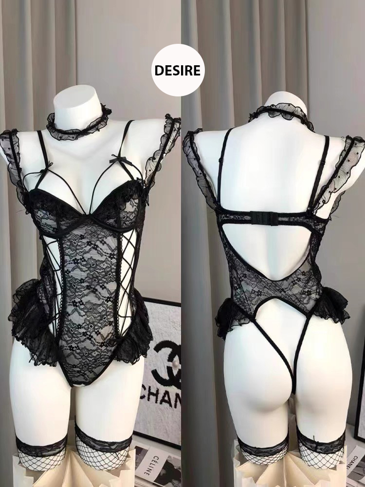 Desire Store, Váy Ngủ Liền Thân Bodysuit Ren Gợi Cảm Tay Cánh Tiên DESIRE VN-8658 image 7 of 12