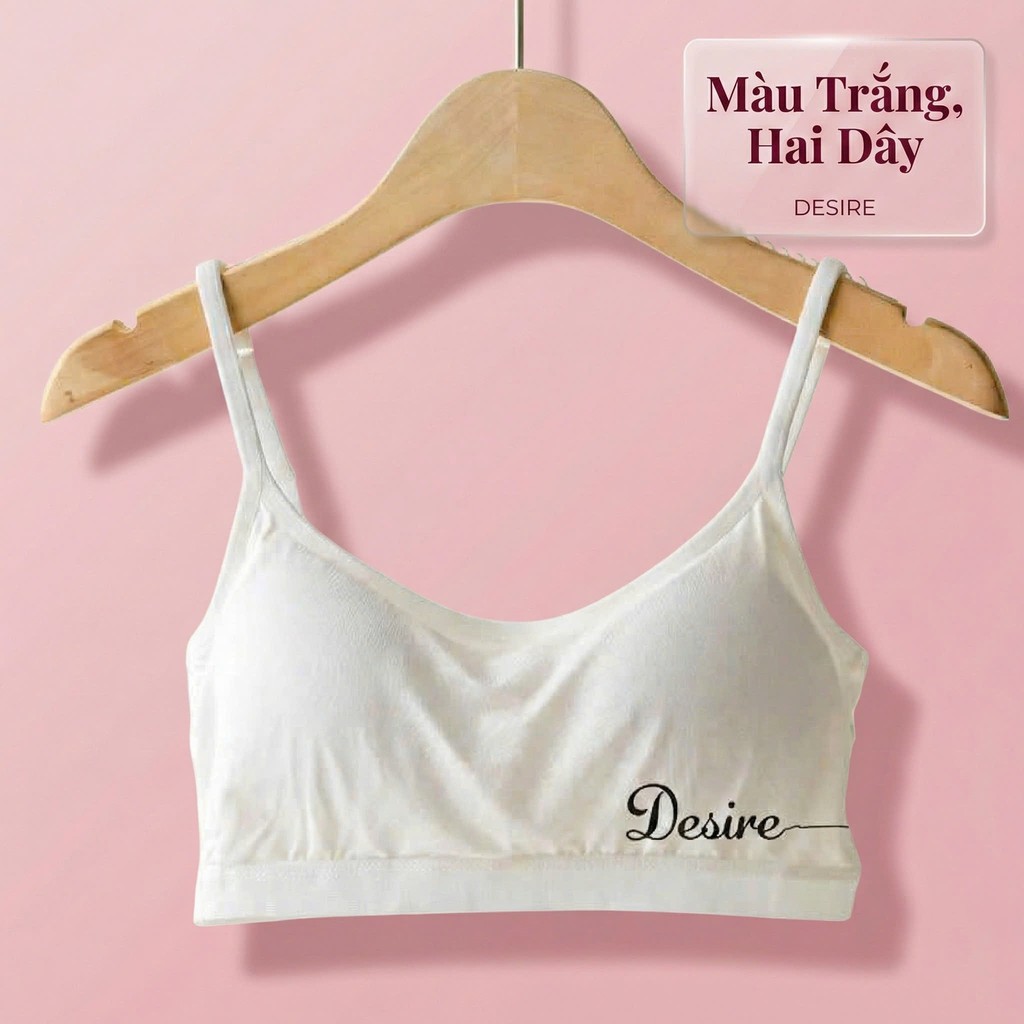Desire Store, Áo lót bra bản to mút mỏng không gọng mềm mại mát thấm mồ hôi ANN-0017-1 - Trắng hai dây, XL/38/85AB image 18 of 31