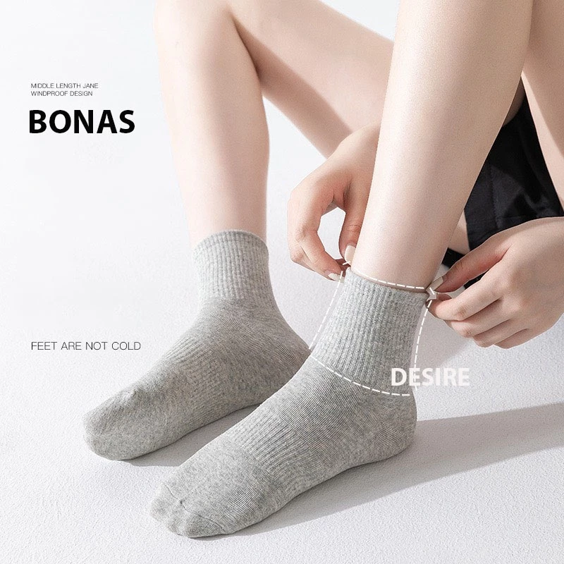 Desire Store, Tất len unisex nam nữ chính hãng BONAS Style Nhật Bản chất đẹp cao cấp phong cách đơn giản sang trọng MW 1837 image 3 of 18