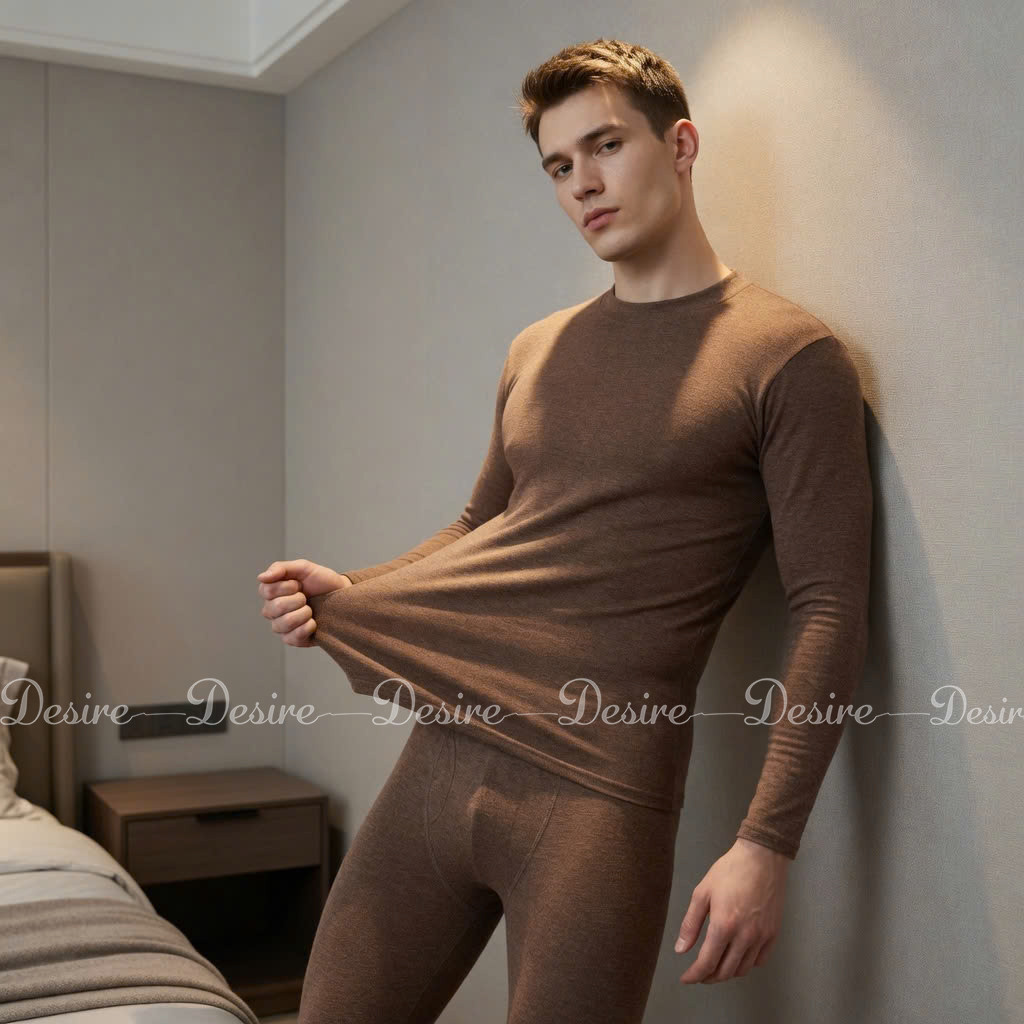 Desire Store, Đồ bộ giữ nhiệt nam lót Len Cashmere cổ cao ấm áp mùa đông cao cấp siêu nhẹ dành cho nam giới DGN-03 (Men's ultra-lightweight thermal set with warm cashmere-blend lining and high-neck design for winter. DGN-03) image 13 of 51