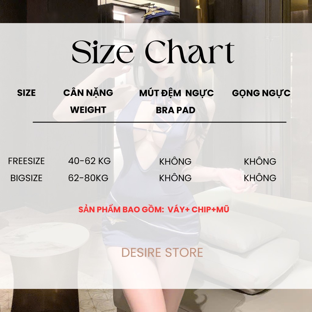 Desire Store, Bộ váy ngủ Cosplay Cô nàng Tiếp viên hàng không phong cách gợi cảm DESIRE STORE VN-1225 image 6 of 10