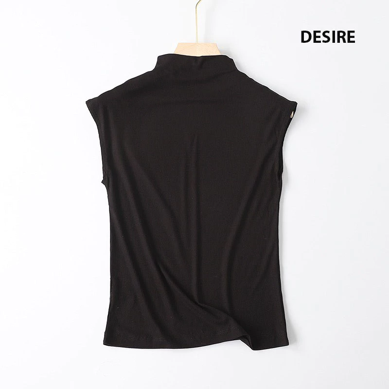 Desire Store, Áo thun cổ lọ ngắn tay thun Modal gân mềm DESIRE A112 - Đen, XL  (56-65 KG) image 14 of 14