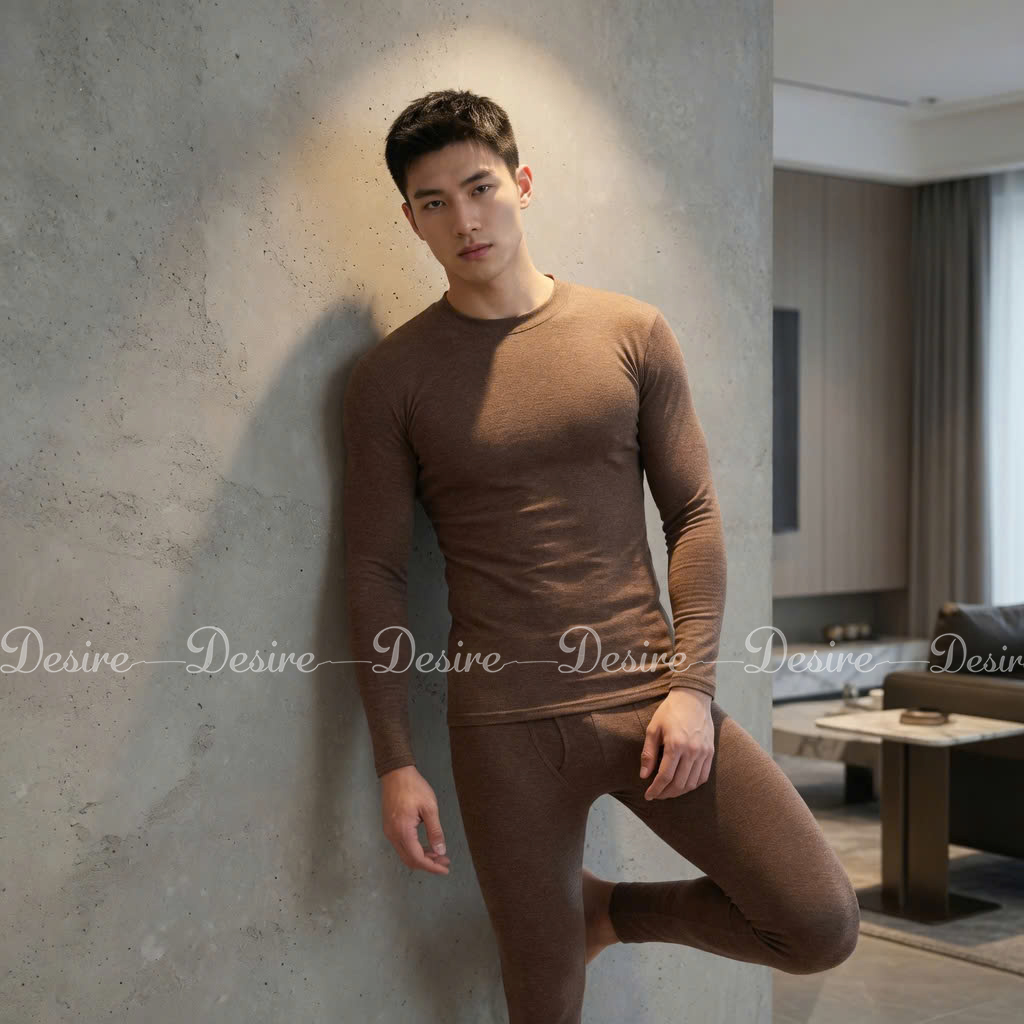 Desire Store, Đồ bộ giữ nhiệt nam lót Len Cashmere cổ cao ấm áp mùa đông cao cấp siêu nhẹ dành cho nam giới DGN-03 (Men's ultra-lightweight thermal set with warm cashmere-blend lining and high-neck design for winter. DGN-03) image 9 of 51