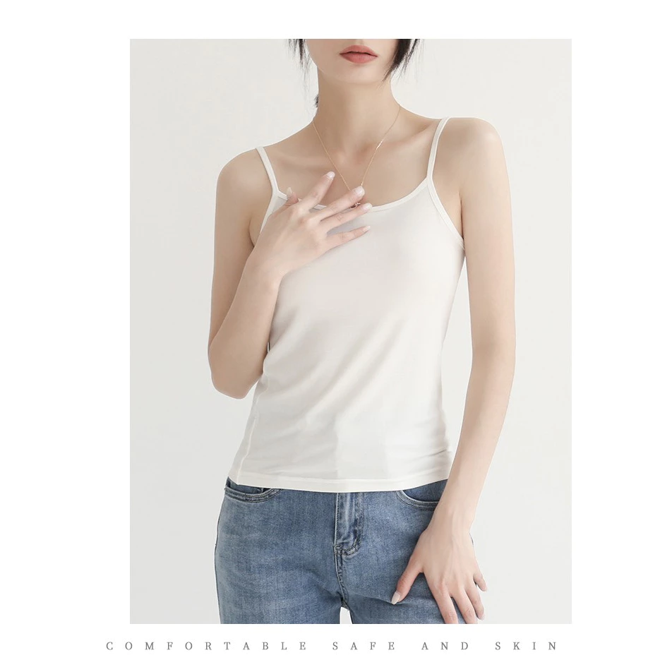 Desire Store, Áo Ba Lỗ Sát Nách Thun Modal (Gỗ sồi) mát mịn phong cách năng động ANN-060 - Trắng hai dây, L image 12 of 17