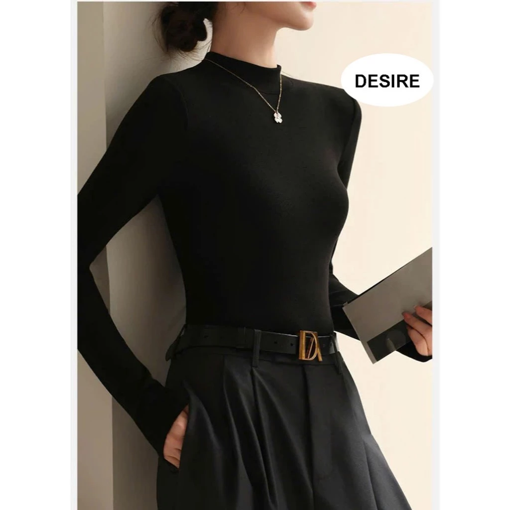 Desire Store, Áo Thun Cổ Lọ Dài Tay Giữ Ấm Mùa Đông, Chất Liệu Thun Lạnh Co Giãn 4 Chiều, Thời Trang Nữ Cao Cấp DESIRE K2219 image 3 of 11