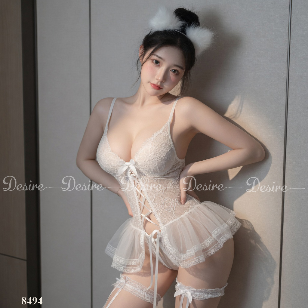 Desire Store, Váy ngủ liền thân - Bodysuit ren đan dây chéo gọi cảm sexy DESIRE 8494 image 17 of 33
