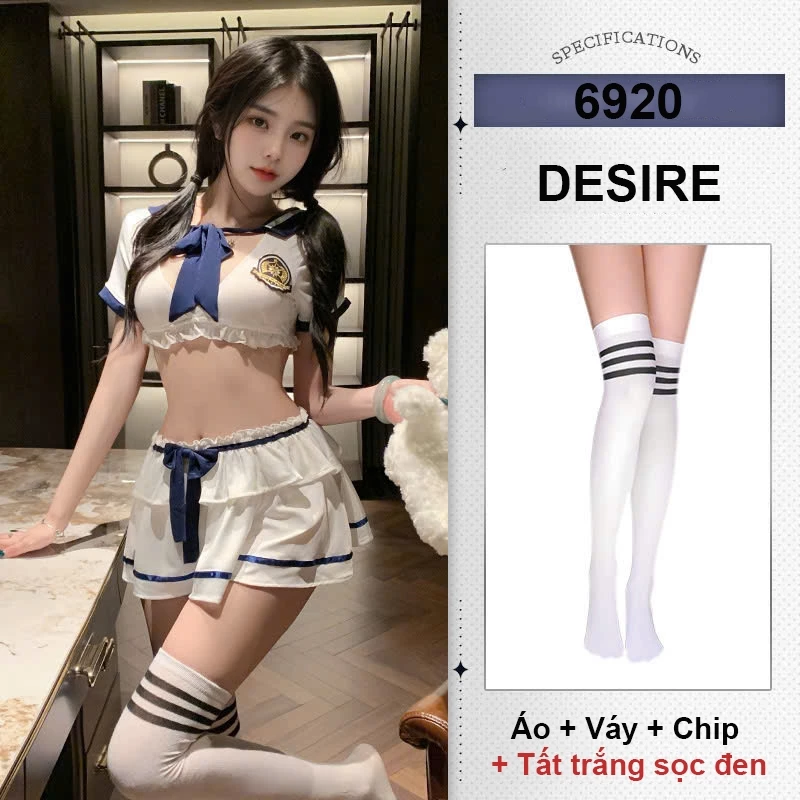 Desire Store, Váy ngủ hoá trang cosplay CÔ NỮ SINH gợi cảm DESIRE VN-6920 - Set cơ bản + Tất W25 image 10 of 10
