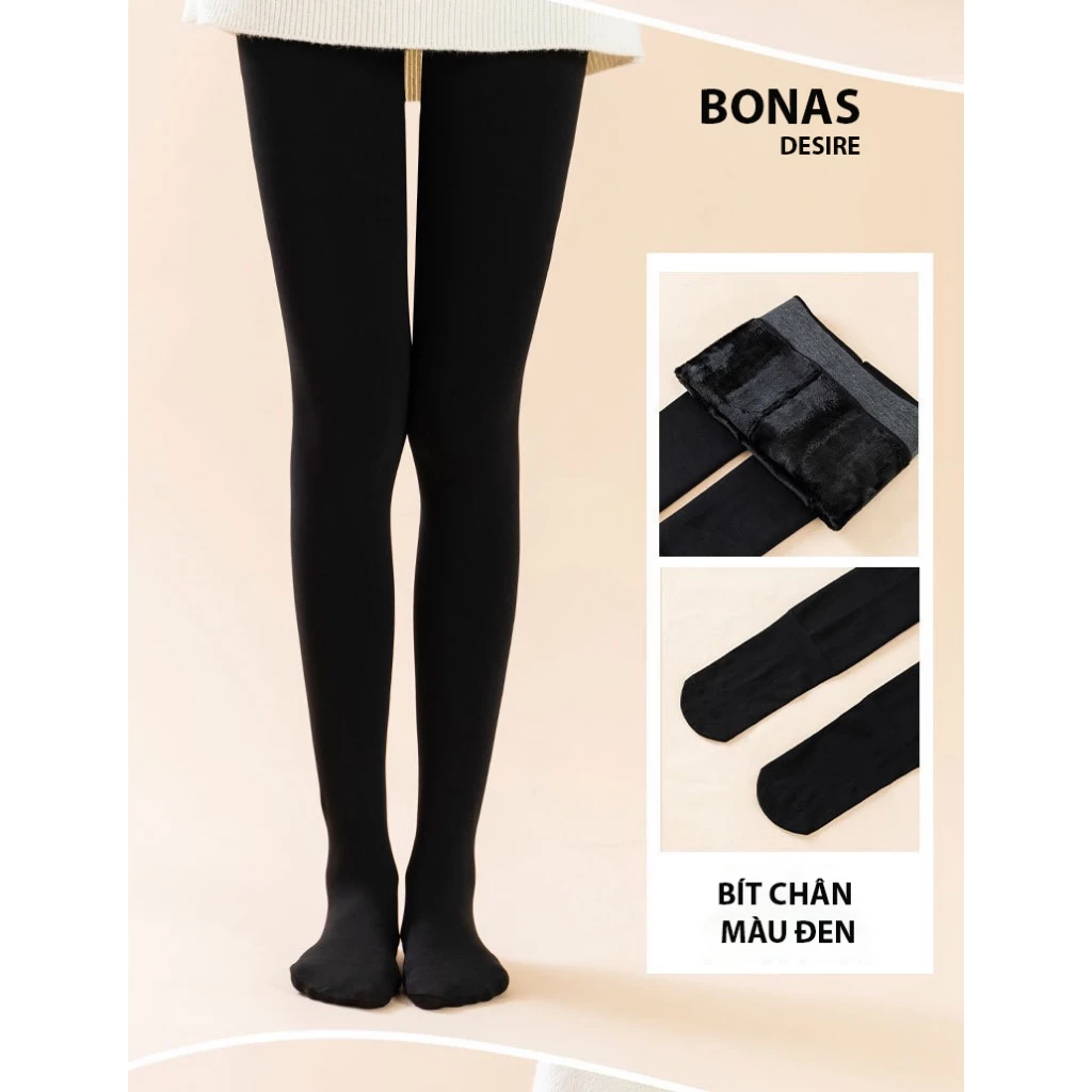 Desire Store, Quần Tất Nữ Dày Lót Lông Mềm Mại Ấm Áp Chính Hãng Bonas KW002 - Phù Hợp Mùa Đông - Đen bít chân 300g image 17 of 18
