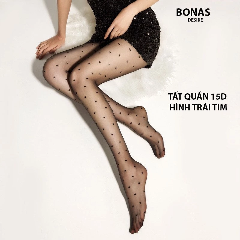 Desire Store, Tất lưới quần thời trang chính hãng Bonas phong cách sang trọng DESIRE T-009 - 15D TRÁI TIM image 17 of 19