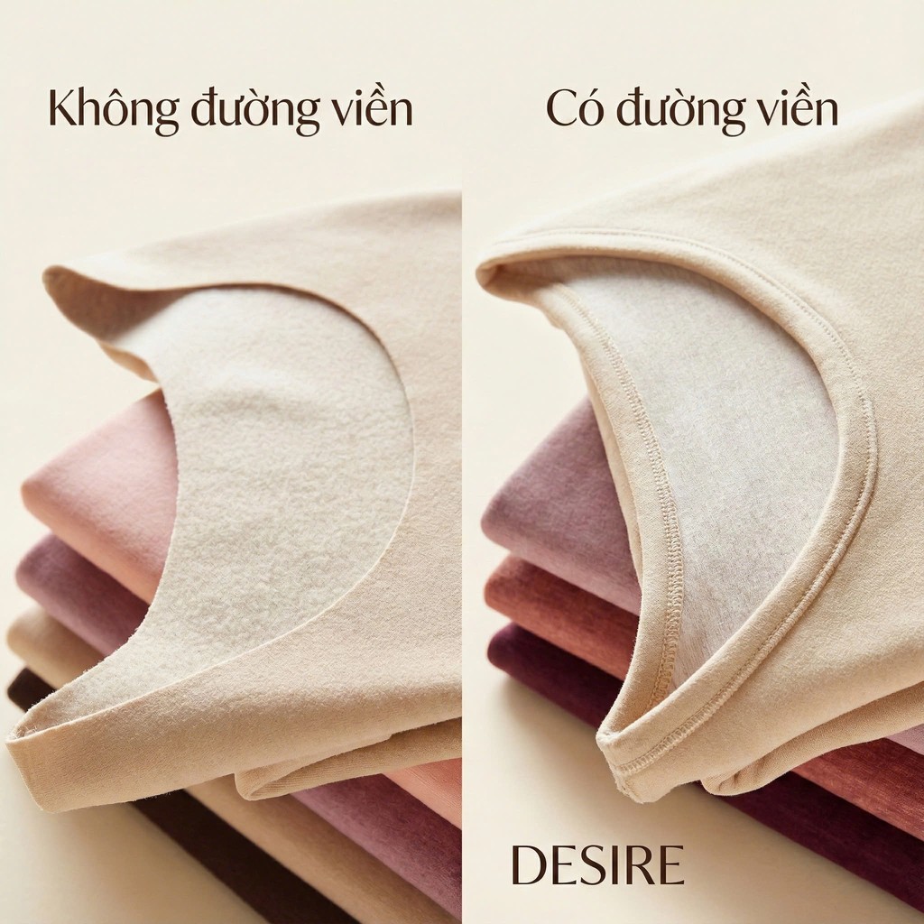Desire Store, Đồ bộ giữ nhiệt nữ giới mùa đông siêu nhẹ ấm áp vải Nhung lót Len Cashmere không đường viền AGN-002 image 4 of 23