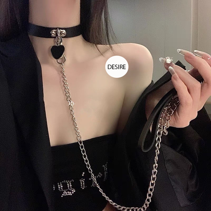 Desire Store, Vòng cổ choker hình trái tim kèm dây xích tình yêu phụ kiện phòng the DESIRE VC-003 image 3 of 9