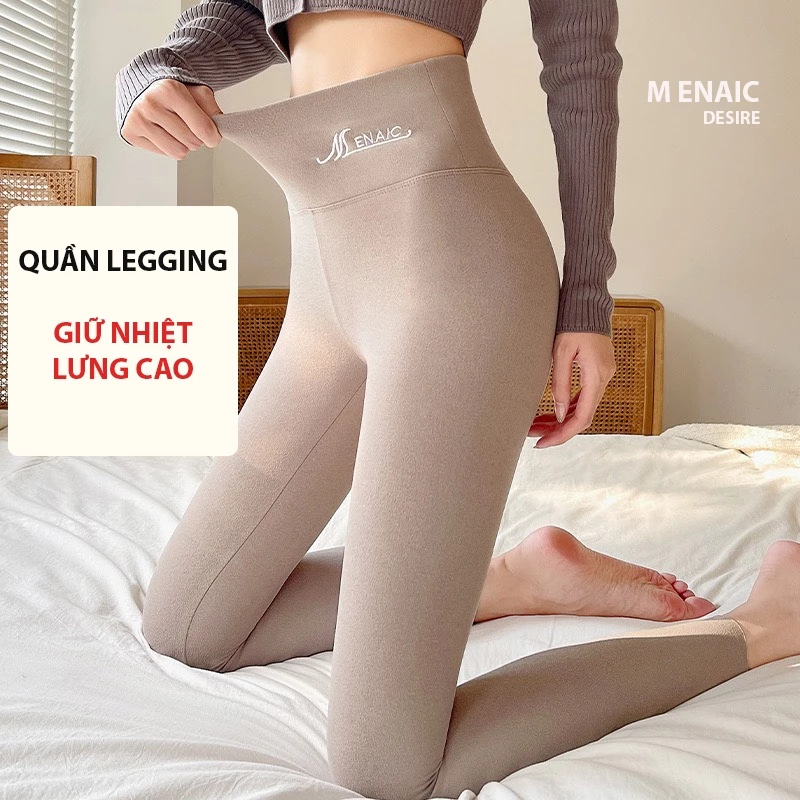Desire Store, Quần dài legging M ENAIC lưng cao giữ nhiệt lót nhung Cation hai mặt mùa đông ấm áp định hình dáng QGN-004 image 2 of 12