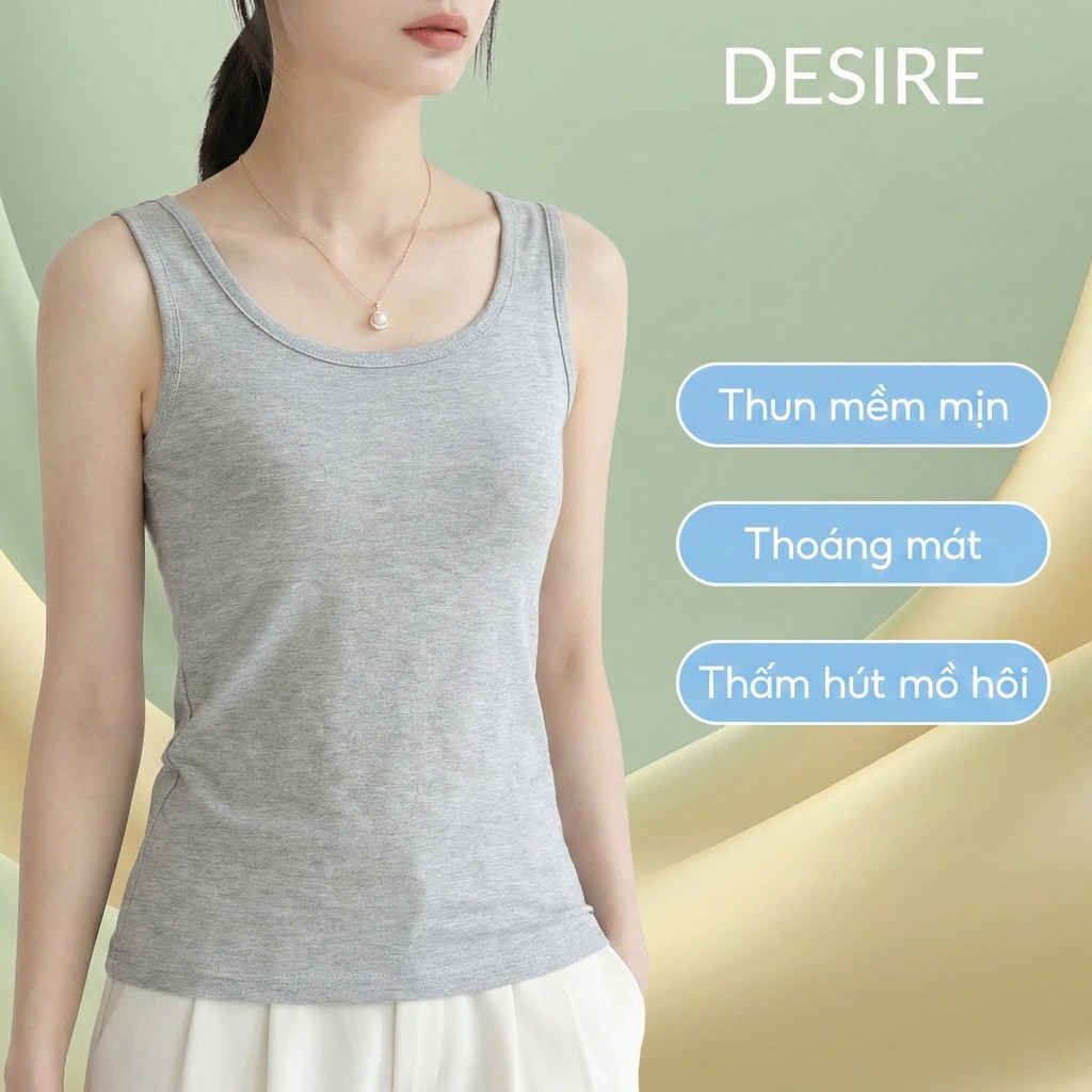 Desire Store, Áo Ba Lỗ Sát Nách Thun Modal (Gỗ sồi) mát mịn phong cách năng động ANN-060 image 4 of 26