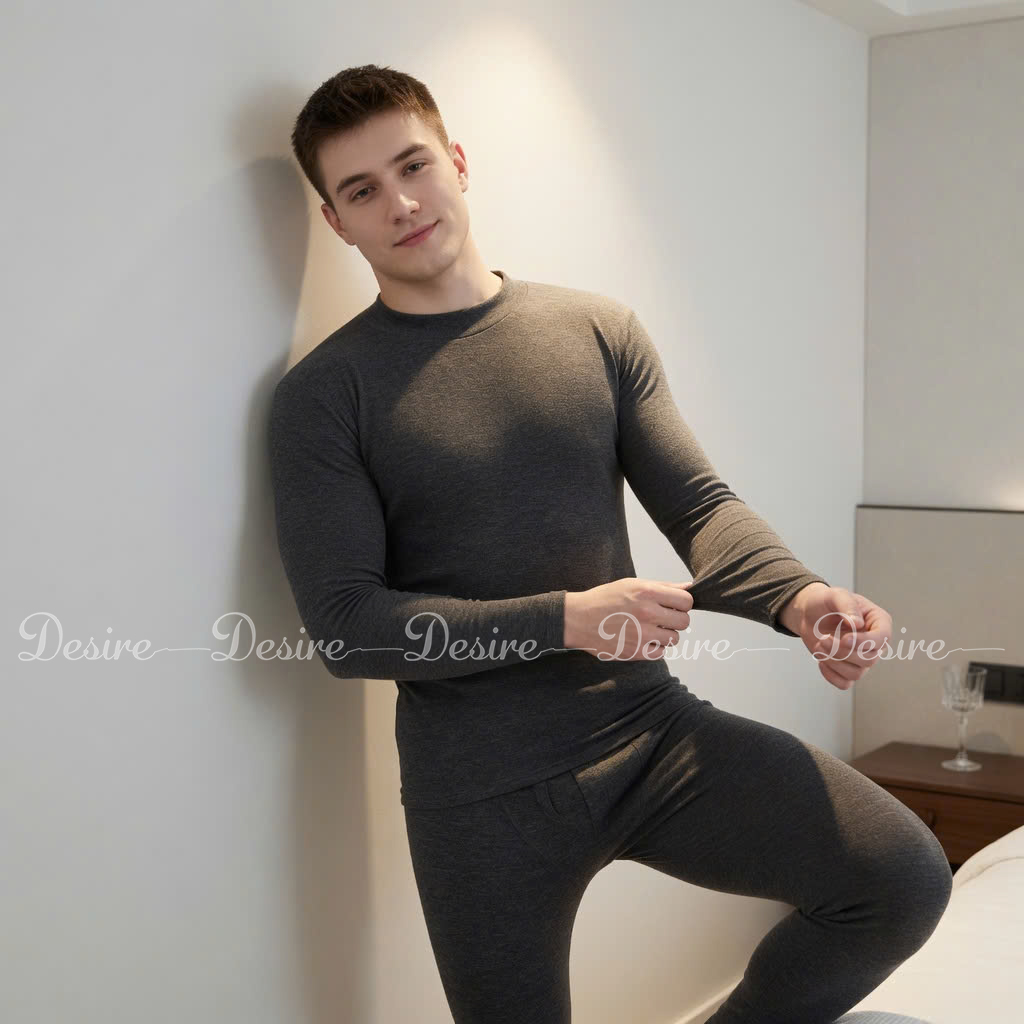 Desire Store, Đồ bộ giữ nhiệt nam lót Len Cashmere cổ cao ấm áp mùa đông cao cấp siêu nhẹ dành cho nam giới DGN-03 (Men's ultra-lightweight thermal set with warm cashmere-blend lining and high-neck design for winter. DGN-03) image 37 of 51