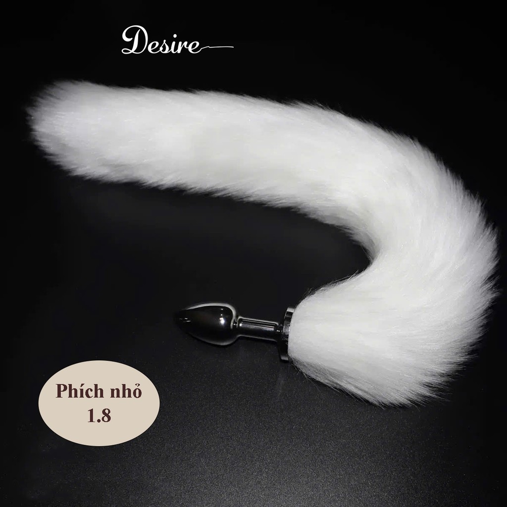 Desire Store, [Kèm dầu bôi trơn] Đuôi Cáo Cosplay Gắn Nút Kim Loại Hậu Môn - Phụ Kiện Hậu Môn Kim Loại Đai Khóa Sexy DESIRE- 0110 (Fox Tail Cosplay with Metal Anal Plug – Sexy Metal Anal Accessory DESIRE-0110) - Đuôi màu trắng (Phích nhỏ 1.8) image 10 of 11