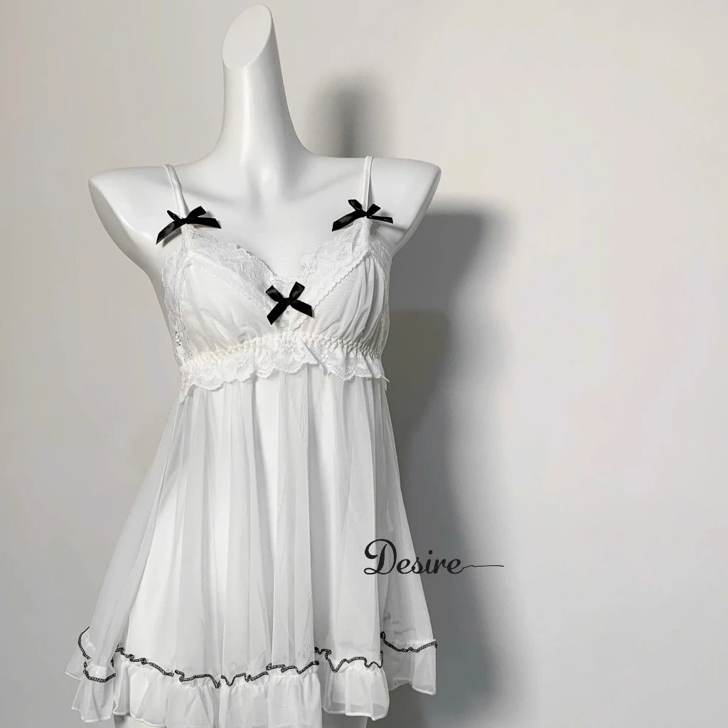 Desire Store, Váy ngủ lưới xuyên thấu gợi cảm kèm quần DESIRE VN-7883 - Váy Trắng image 10 of 10