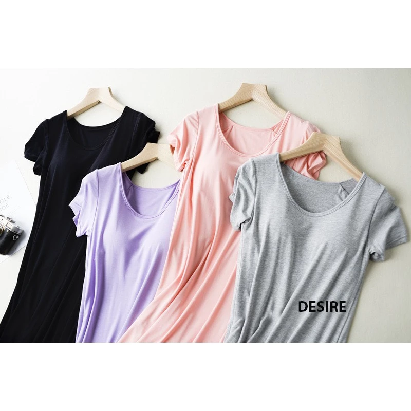 Desire Store, Váy đầm ngắn tay thun Vicose mềm mịn chất 4 chiều có đệm mút ngực DESIRE VNN-0073 image 7 of 12