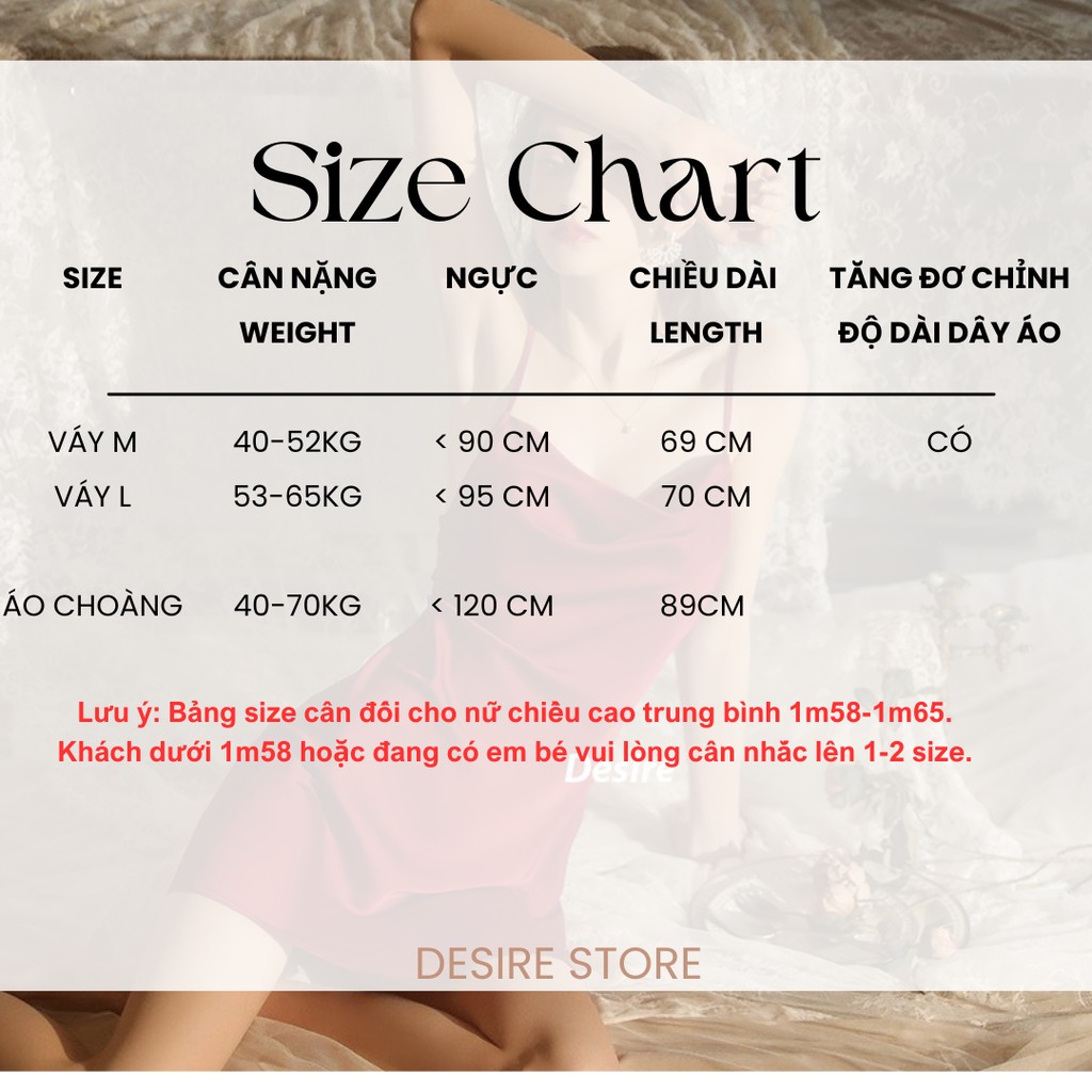 Desire Store, Set Váy ngủ và áo choàng lụa cao cấp cổ đồ gợi cảm kèm áo choàng Desire VN-1910 image 8 of 12