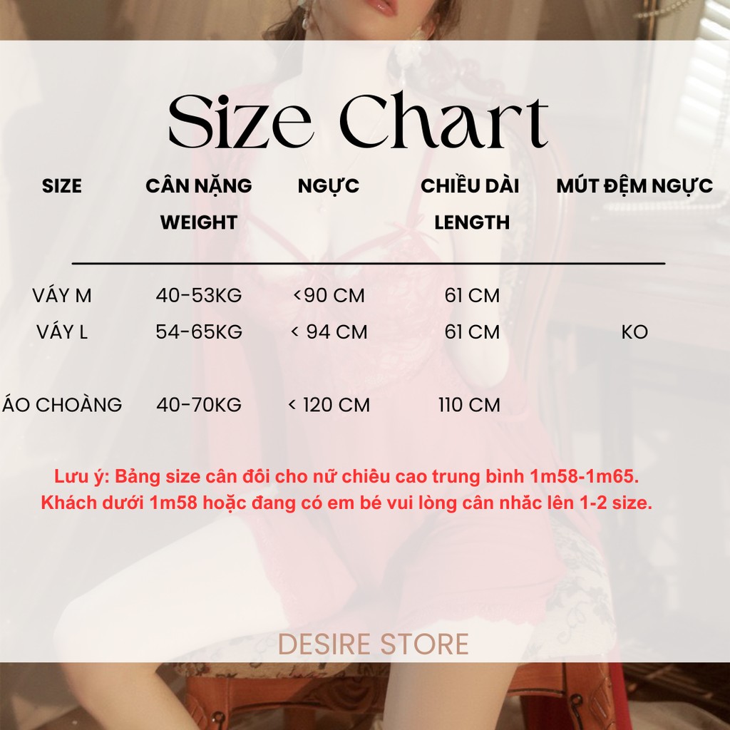 Desire Store, Váy ngủ ren xuyên thấu cut out lưng sexy kèm quần chip ren VN-8449 image 9 of 18