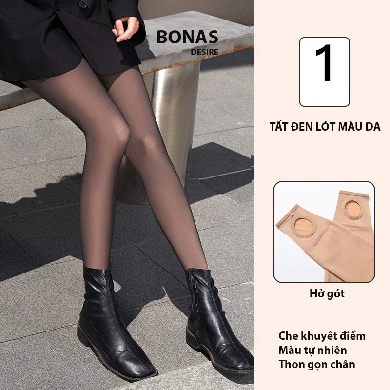 Desire Store, Quần tất BONAS CHÍNH HÃNG màu đen da 0D 15D 80D 200D siêu mỏng tự nhiên thon gọn chân chống tĩnh điện T-006 - 80GĐEN LÓT DA HỞ GÓT image 11 of 38