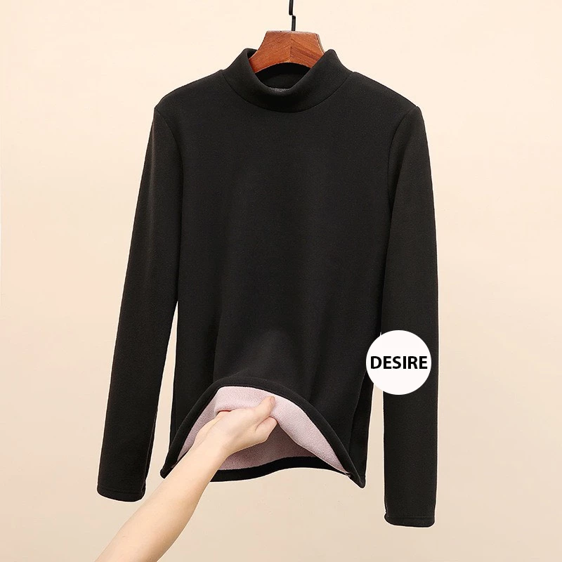 Desire Store, Áo cổ lọ chất Nhung lót lông cừu Đức dày cổ áo 4 phân giữ nhiệt mùa đông ấm áp DESIRE H2168 - Đen, XL image 11 of 11