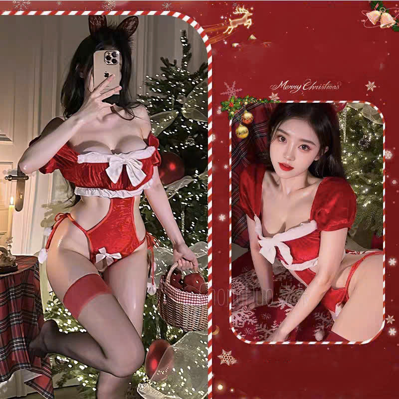 Desire Store, Bộ đồ lót liền thân nhung mềm Cosplay Giáng sinh Noel quyến rũ DESIRE VN-8836 image 5 of 9