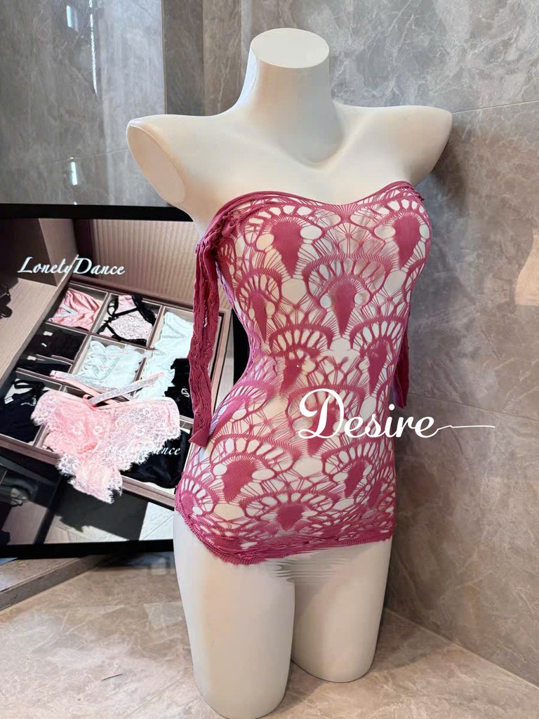 Desire Store, Váy Ngủ Nữ Sexy Ren Lưới Xuyên Thấu - Đầm Ngủ Ôm Body Trễ Vai Gợi Cảm Tôn Dáng DESIRE VN-7547 image 6 of 11