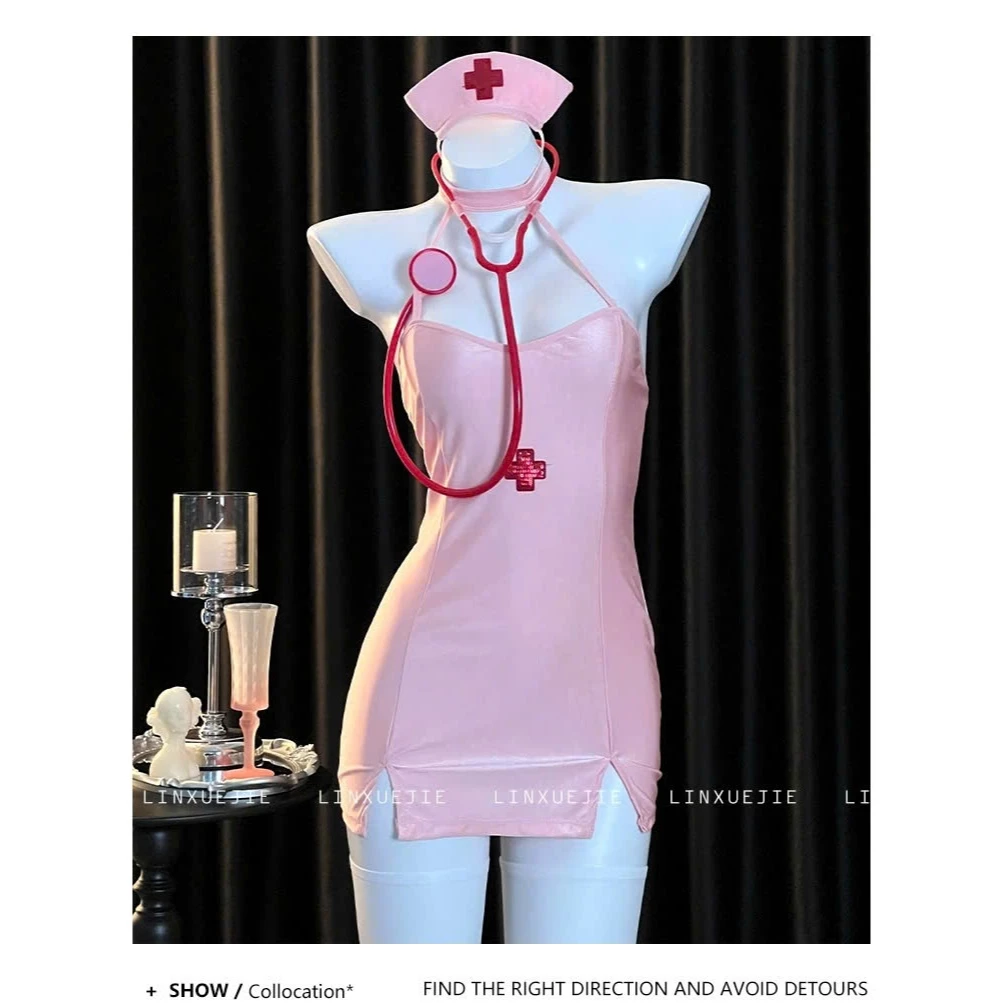 Desire Store, Bộ đồ ngủ Cosplay y tá đầy đủ phụ kiện sexy gợi cảm DESIRE VN-8808 - Hồng image 9 of 9