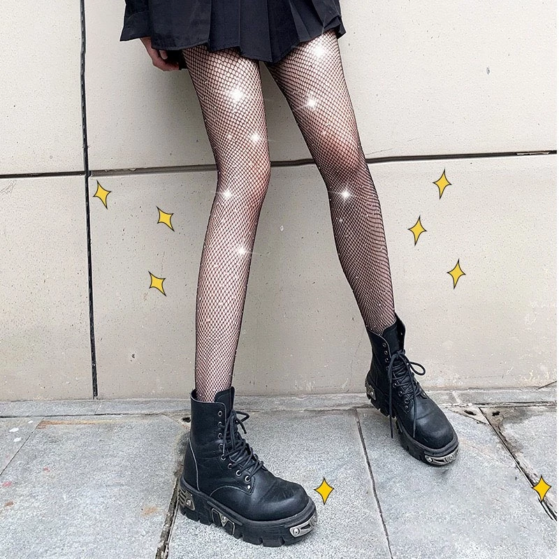 Desire Store, Tất quần ren lưới hoá trang phong cách Lolita Nhật Bản chính hãng Bonas T-008 - Lưới nhỏ đính đá image 16 of 18
