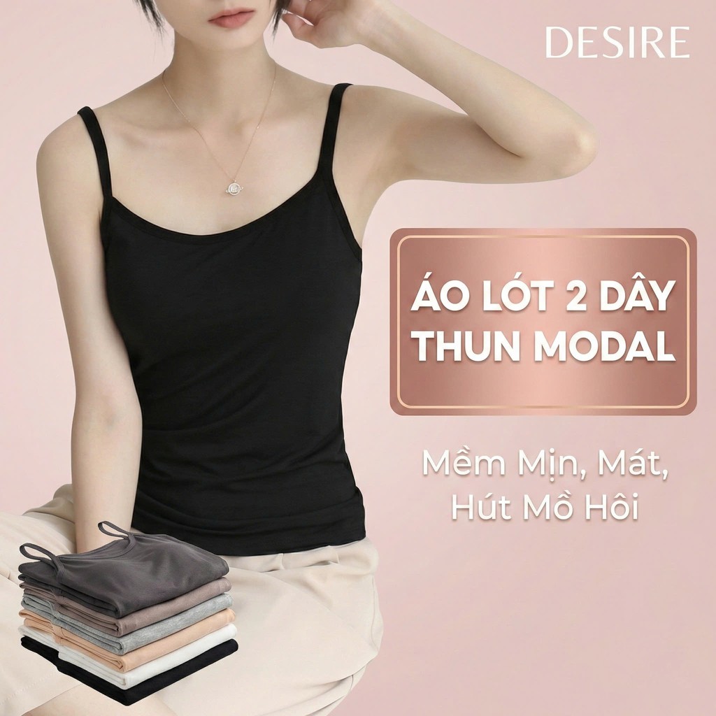 Desire Store, Áo lót hai dây thun Modal (Gỗ sồi) mềm mịn thấm mồ hôi ANN-0021 image 8 of 18