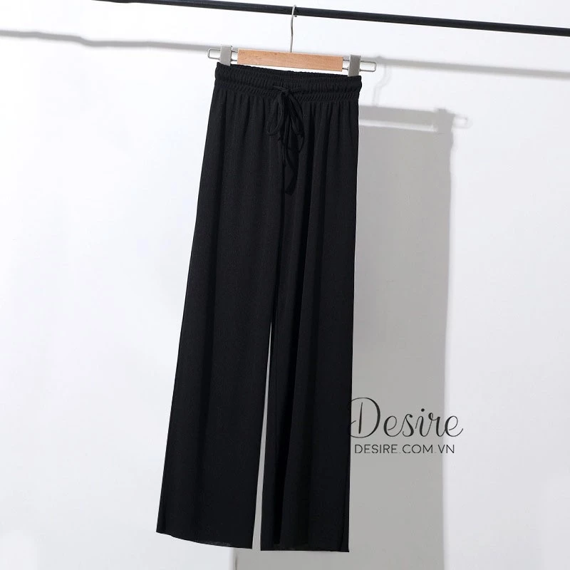 Desire Store, [Hình thật] Quần thun tăm dáng suông ống rộng cạp chun cao cấp form chuẩn Desire QN-001 image 5 of 13