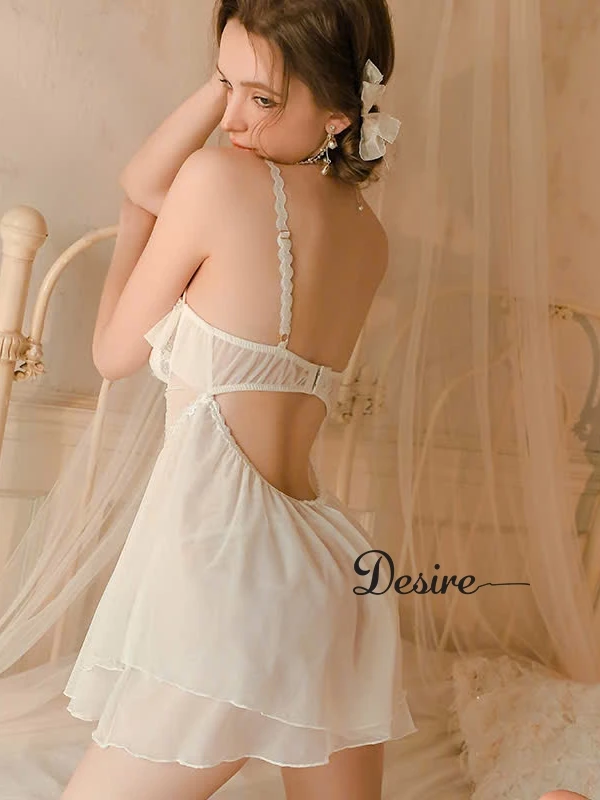 Desire Store, Váy ngủ Đầm ngủ hai dây kèm chip phối ren gợi cảm DESIRE VN-2063 image 5 of 11
