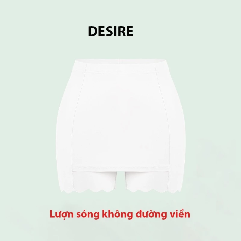 Desire Store, Quần Đùi Mặc Váy Vạt Chống lộ Su lạnh Có đường viền 30cm Thoáng Mát Cạp Cao Quần bảo hộ QL-025 - Trắng sóng k viền, XL image 10 of 17
