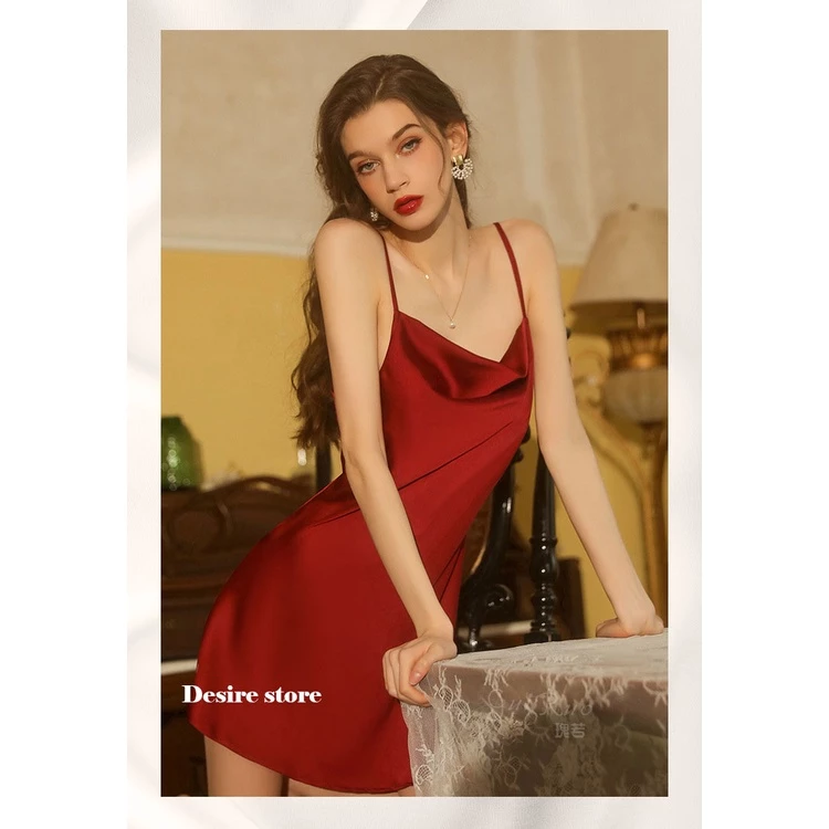 Desire Store, Set Váy ngủ và áo choàng lụa cao cấp cổ đồ gợi cảm kèm áo choàng Desire VN-1910 image 8 of 19