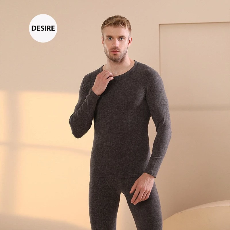Desire Store, Đồ bộ giữ nhiệt nam lót Len Cashmere cổ tròn ấm áp mùa đông cao cấp siêu nhẹ DGN-02 image 8 of 16