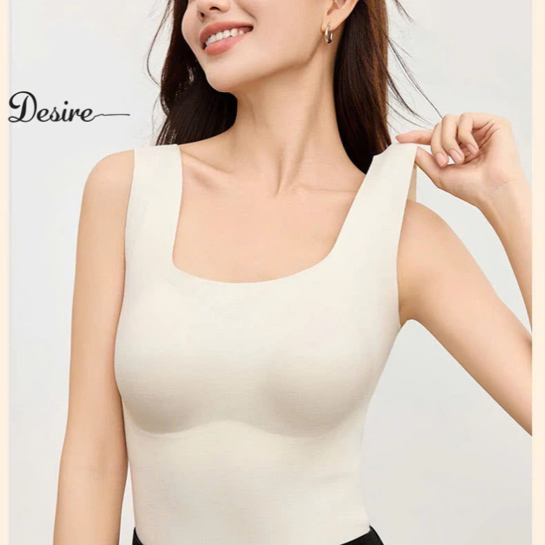 Desire Store, Áo ba lỗ giữ nhiệt có mút ngực Nhung Lyocell ôm body không đường viền siêu nhẹ DESIRE TS-801 image 5 of 11
