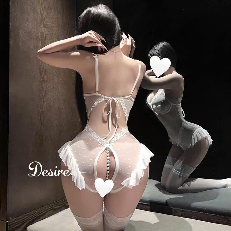 Desire Store, Bodysuit Lưới Chấm Bi Phối Ren Gợi Cảm - Đồ Lót Liền Thân Sexy Thiết Kế Đính Ngọc DESIRE 1322 image 7 of 17