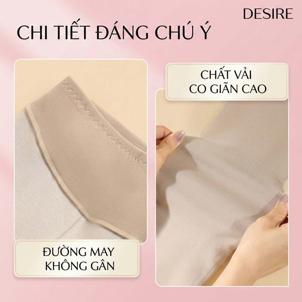 Desire Store, Quần Legging giữ nhiệt Nhung Lyocell ôm body không đường viền siêu nhẹ thích hợp cho mùa thu đông DESIRE GY-086 image 2 of 12