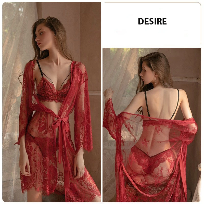 Desire Store, Áo choàng ren xuyên thấu mềm mại gợi cảm cao cấp VN-16060 image 7 of 10
