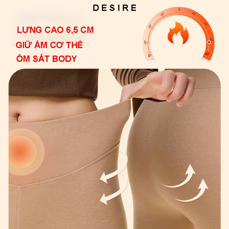 Desire Store, Quần Legging giữ nhiệt Nhung Lyocell ôm body không đường viền siêu nhẹ thích hợp cho mùa thu đông DESIRE GY-086 image 3 of 11