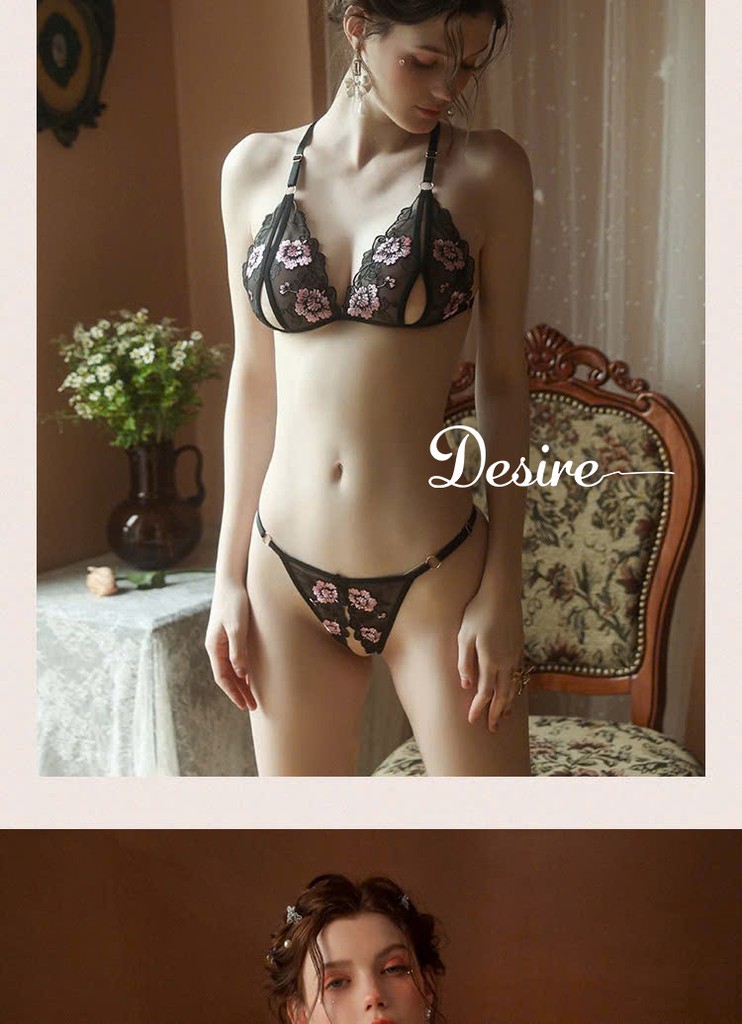Desire Store, Bộ lót ren hoạ tiết hoa chất mềm mịn sexy gợi cảm DESIRE VN-080 image 5 of 9