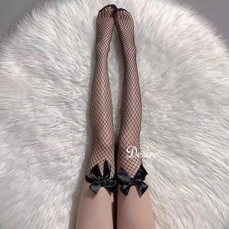 Desire Store, Tất lưới nữ ren nơ dài trên gối phong cách gợi cảm sexy DESIRE T-012 image 2 of 8
