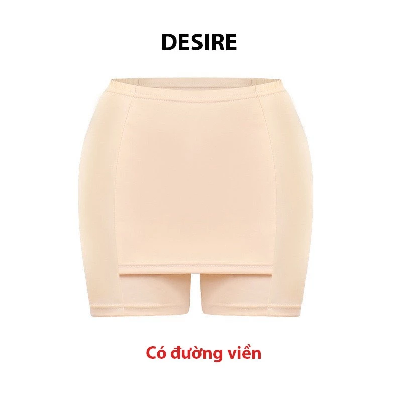Desire Store, Quần Đùi Mặc Váy Vạt Chống lộ Su lạnh Có đường viền 30cm Thoáng Mát Cạp Cao Quần bảo hộ QL-025 - Nude trơn có viền, XL image 13 of 17