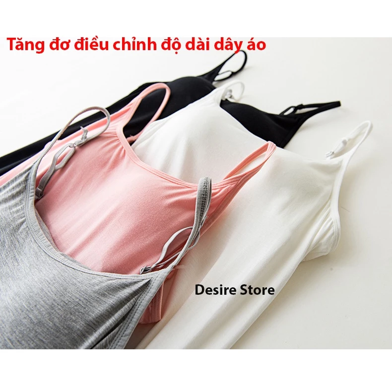 Desire Store, Váy đầm hai dây thun Vicose mềm mịn có đệm mút ngực và tăng đơ DESIRE VNN-0072 image 4 of 15